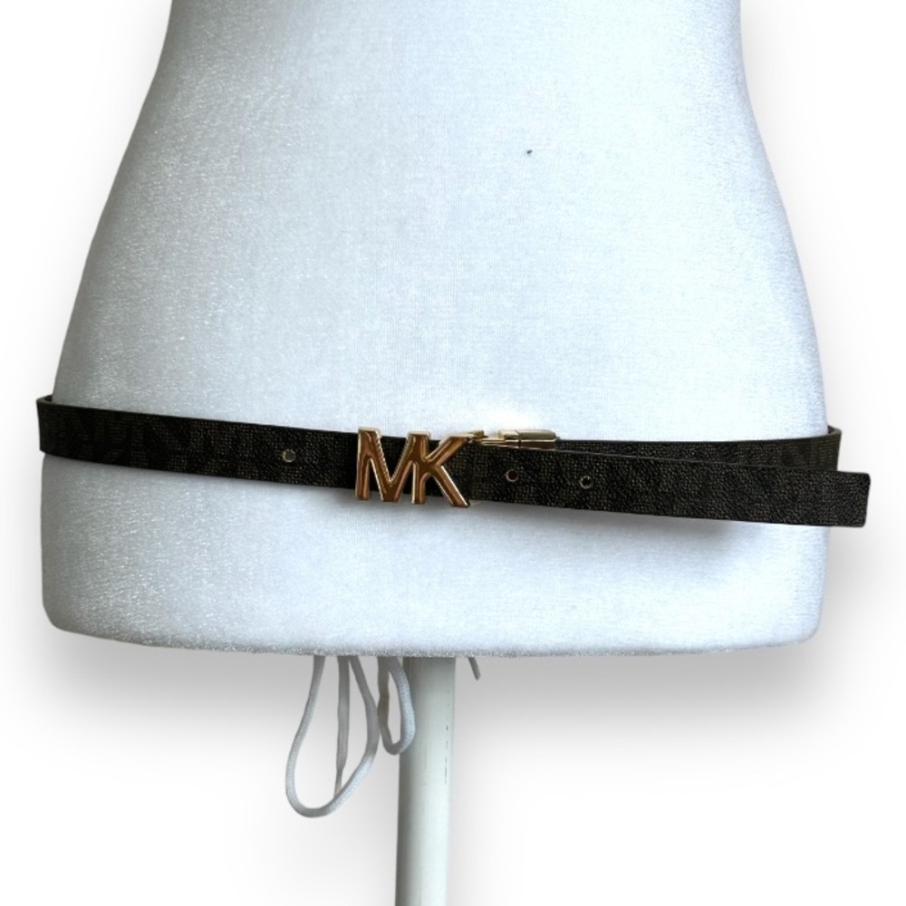 Michael Kors reversible logo leather waist belt